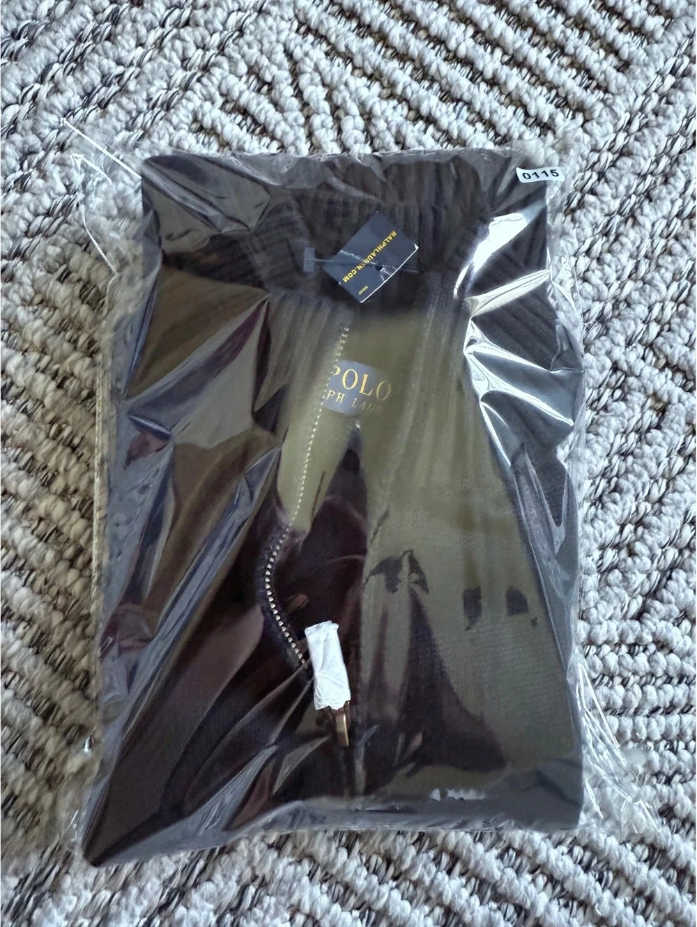 Ralph Lauren Black Wool Half-Zip Sweater/Purple Pony -NWT-Retail $165 size XL